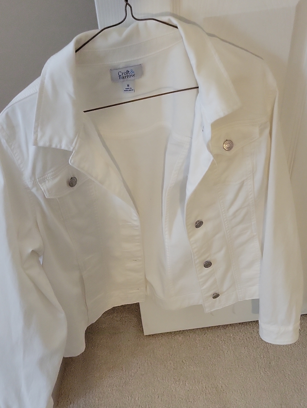croft & barrow White Denim-Style Jacket